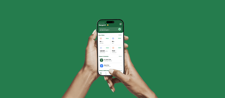 Hands holding an iPhone showing the Grove app